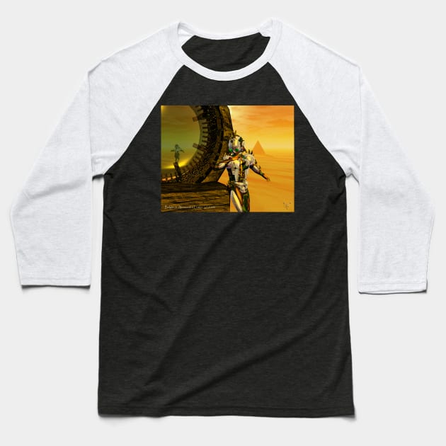 CYBORG TITAN IN THE DESERT OF HYPERION Sci-Fi Movie Baseball T-Shirt by BulganLumini